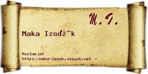 Maka Izsák névjegykártya